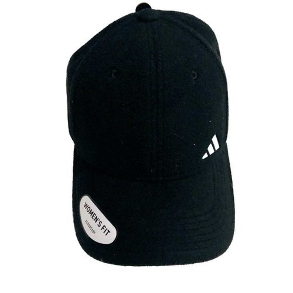 Adidas Aeroready Womens Fit Baseball Cap Black Felt Logo Hat Adjustable A2L001